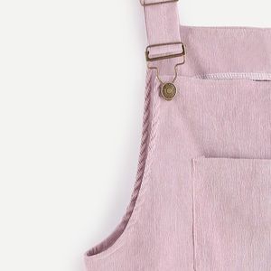 Pink Corduroy Dress Pullover Overalls